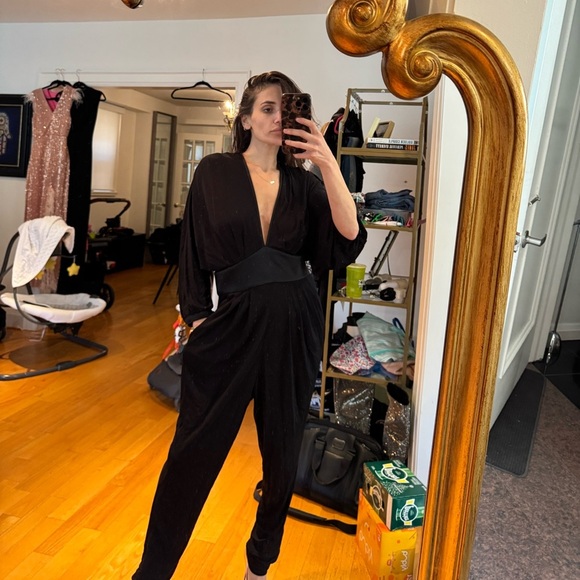 Emanuel Ungaro Black bat wing jumpsuit with lace back - Picture 3 of 8